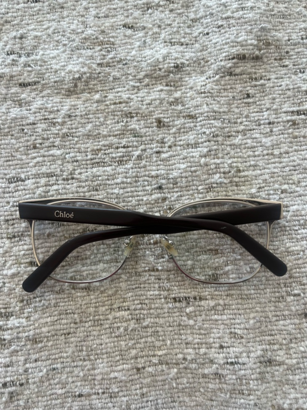 Chloé Metal Rim Eyeglasses in Black and Gold